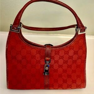 Vintage Gucci Red GG Canvas Mini Shoulder Bag